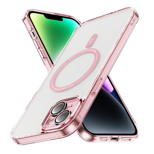 For iPhone 15 Airbag Magsafe PC Hybrid TPU Phone Case(Clear Pink) - iPhone 15 Cases by buy2fix | Online Shopping UK | buy2fix