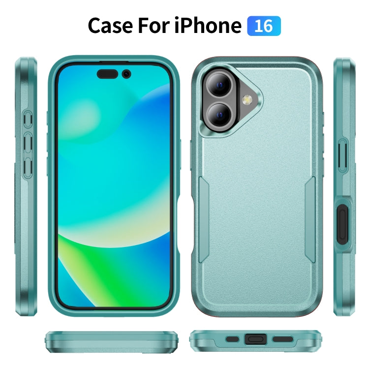 For iPhone 16 Pioneer Armor Heavy Duty PC + TPU Phone Case(Green) - iPhone 16 Cases by buy2fix | Online Shopping UK | buy2fix