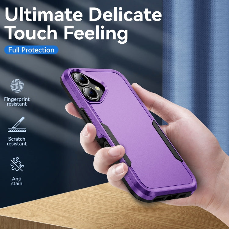 For iPhone 16 Pioneer Armor Heavy Duty PC + TPU Phone Case(Purple+Black) - iPhone 16 Cases by buy2fix | Online Shopping UK | buy2fix