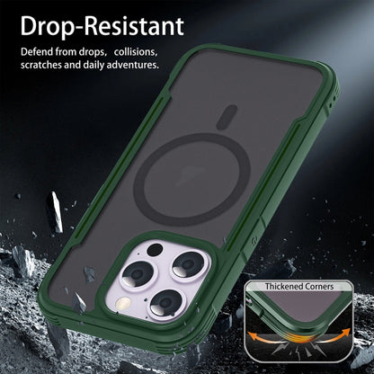 For iPhone 16 Pro Skin Feel Frosted MagSafe Magnetic PC Hybrid TPU Phone Case(Green) - iPhone 16 Pro Cases by buy2fix | Online Shopping UK | buy2fix