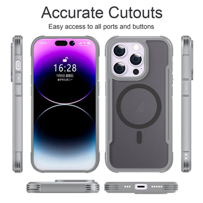 For iPhone 16 Pro Skin Feel Frosted MagSafe Magnetic PC Hybrid TPU Phone Case(Grey) - iPhone 16 Pro Cases by buy2fix | Online Shopping UK | buy2fix