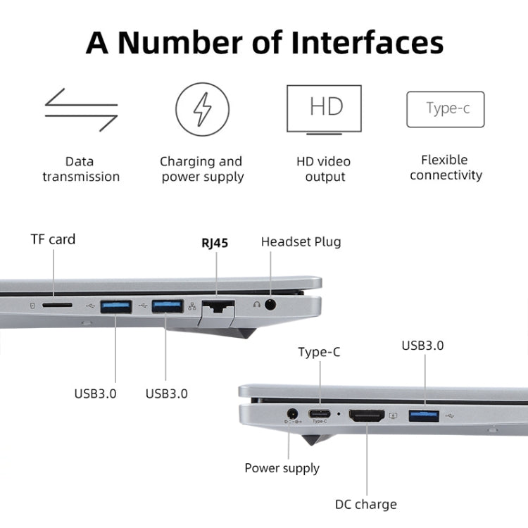 14 inch Windows 11 Laptop, 8GB+128GB, Gen 5th Intel Core i5 CPU, 180 Degree Rotation Axis(Silver) - Others by buy2fix | Online Shopping UK | buy2fix