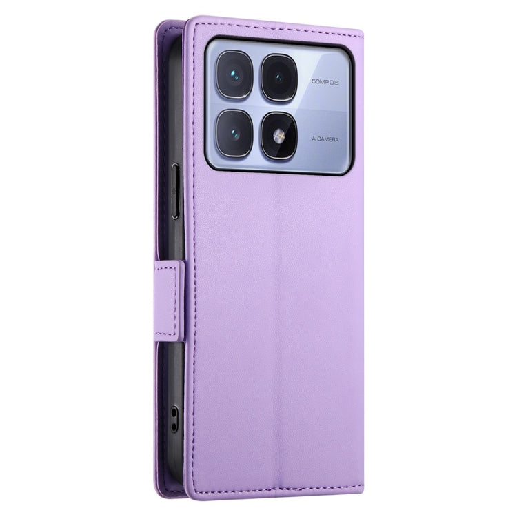 For Redmi K70 Ultra Side Buckle Magnetic Frosted Leather Phone Case(Purple) - Xiaomi Cases by buy2fix | Online Shopping UK | buy2fix