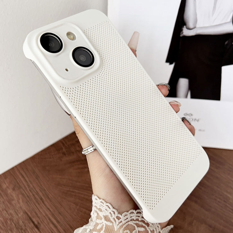 For iPhone 15 Plus Frameless Oil Spray PC Cooling Phone Case(White) - iPhone 15 Plus Cases by buy2fix | Online Shopping UK | buy2fix