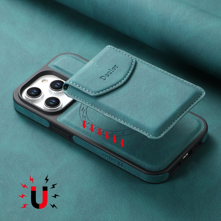 For iPhone 14 Pro Denior D19 Skin Feel MagSafe Detachable Card Slot Phone Case(Blue) - iPhone 14 Pro Cases by Denior | Online Shopping UK | buy2fix