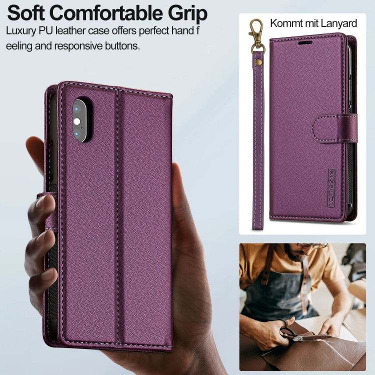 For iPhone XR LC.IMEEKE L2 Series Detachable Magsafe PU Phone Case with Lanyard(Purple) - More iPhone Cases by LC.IMEEKE | Online Shopping UK | buy2fix