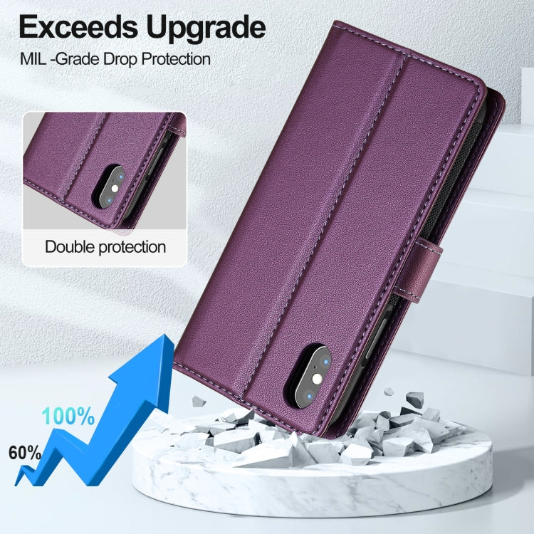 For iPhone XS Max LC.IMEEKE L2 Series Detachable Magsafe PU Phone Case with Lanyard(Purple) - More iPhone Cases by LC.IMEEKE | Online Shopping UK | buy2fix