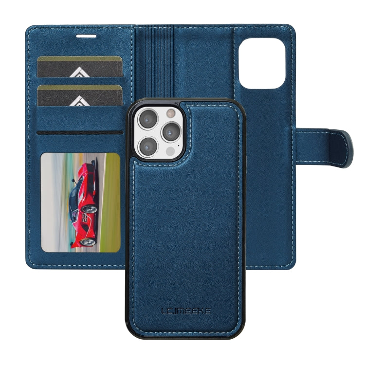 For iPhone 12 Pro Max LC.IMEEKE L2 Series Detachable Magsafe PU Phone Case with Lanyard(Blue) - iPhone 12 Pro Max Cases by LC.IMEEKE | Online Shopping UK | buy2fix