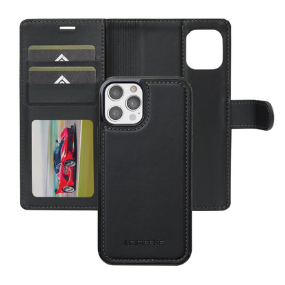 For iPhone 14 Pro Max LC.IMEEKE L2 Series Detachable Magsafe PU Phone Case with Lanyard(Black) - iPhone 14 Pro Max Cases by LC.IMEEKE | Online Shopping UK | buy2fix