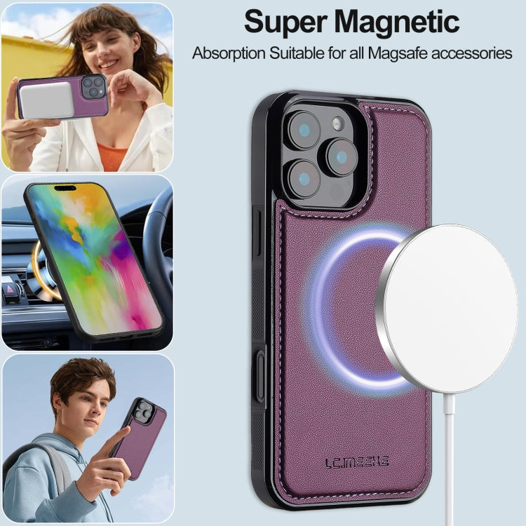 For iPhone 16 Pro Max LC.IMEEKE L2 Series Detachable Magsafe PU Phone Case with Lanyard(Purple) - iPhone 16 Pro Max Cases by LC.IMEEKE | Online Shopping UK | buy2fix