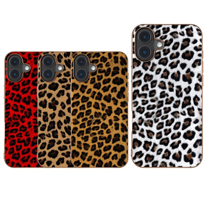 For iPhone 16 Nano Plating Leopard Print Phone Case(Red) - iPhone 16 Cases by buy2fix | Online Shopping UK | buy2fix