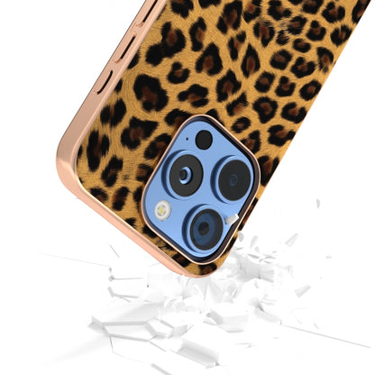 For iPhone 16 Pro Nano Plating Leopard Print Phone Case(Brown) - iPhone 16 Pro Cases by buy2fix | Online Shopping UK | buy2fix