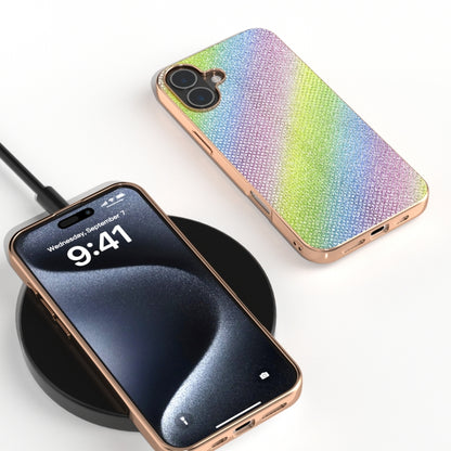 For iPhone 16 Nano Plating Diamond Texture Phone Case(Rainbow) - iPhone 16 Cases by buy2fix | Online Shopping UK | buy2fix