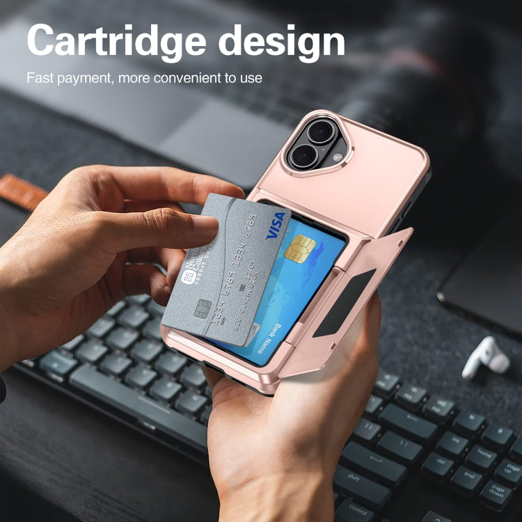 For iPhone 16 Pro Max Card Slot Holder Phone Case(Rose Gold) - iPhone 16 Pro Max Cases by buy2fix | Online Shopping UK | buy2fix