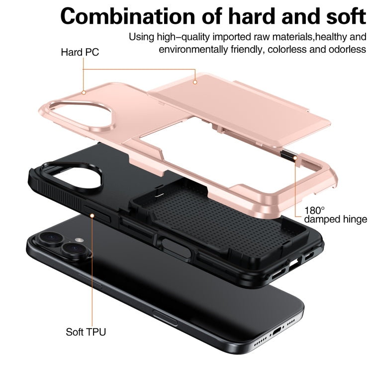 For iPhone 16 Card Slot Holder Phone Case(Black) - iPhone 16 Cases by buy2fix | Online Shopping UK | buy2fix