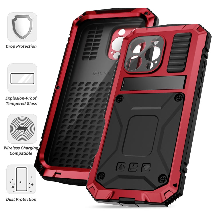 For iPhone 16 Pro R-JUST Life Waterproof Dustproof Shockproof Phone Case(Red) - iPhone 16 Pro Cases by R-JUST | Online Shopping UK | buy2fix