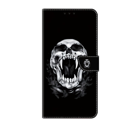 For iPhone 16 Pro Max Crystal Painted Leather Phone case(Skull) - iPhone 16 Pro Max Cases by buy2fix | Online Shopping UK | buy2fix