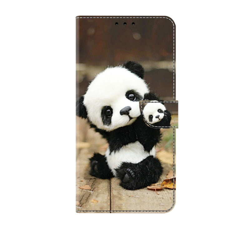 For iPhone 16 Crystal Painted Leather Phone case(Panda) - iPhone 16 Cases by buy2fix | Online Shopping UK | buy2fix