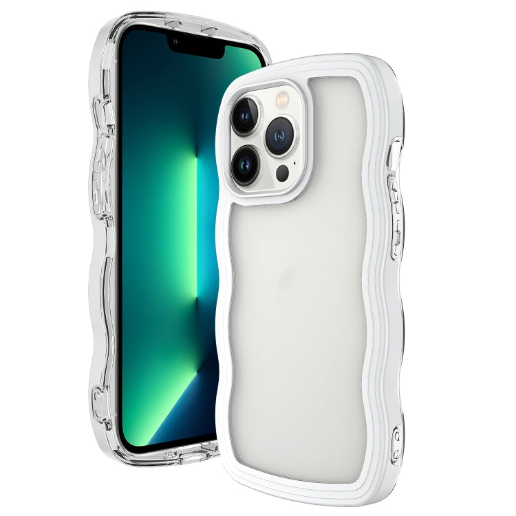 For iPhone 16 Pro Max Candy Color Wave TPU Clear PC Phone Case(White) - iPhone 16 Pro Max Cases by buy2fix | Online Shopping UK | buy2fix