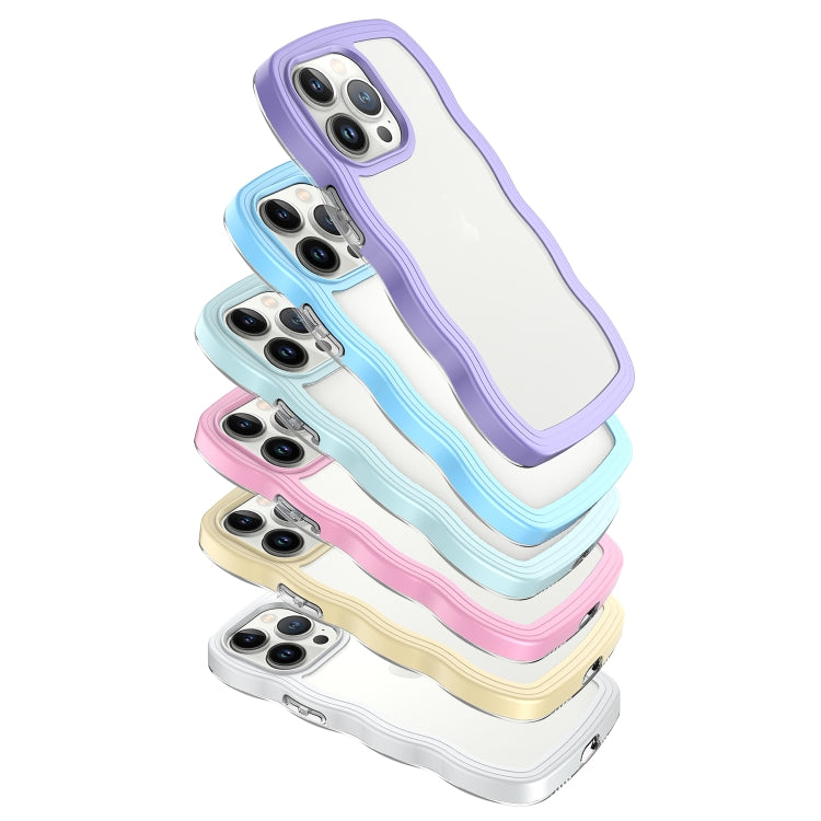 For iPhone 16 Pro Max Candy Color Wave TPU Clear PC Phone Case(Purple) - iPhone 16 Pro Max Cases by buy2fix | Online Shopping UK | buy2fix