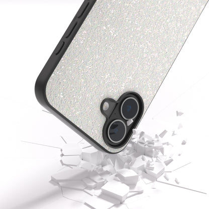 For iPhone 16 Plus Black Frame Colorful Glitter Phone Case(White) - iPhone 16 Plus Cases by buy2fix | Online Shopping UK | buy2fix