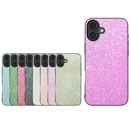 For iPhone 16 Black Frame Colorful Glitter Phone Case(Dark Green) - iPhone 16 Cases by buy2fix | Online Shopping UK | buy2fix