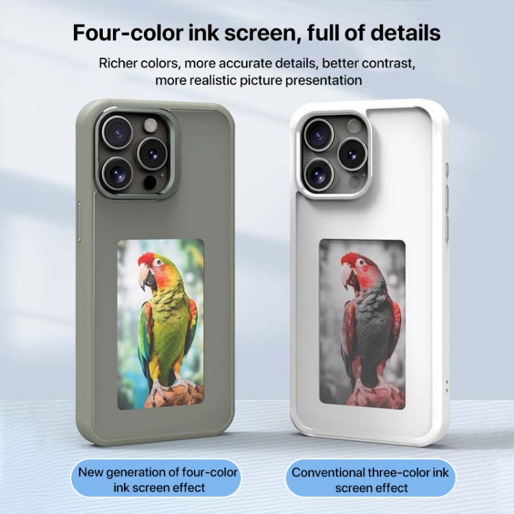 For iPhone 16 Pro Four-Color E-ink Screen NFC DIY Phone Case(Grey) - iPhone 16 Pro Cases by buy2fix | Online Shopping UK | buy2fix