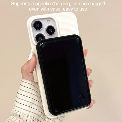 For iPhone 16 Pro Frosted Wave Texture MagSafe Magnetic TPU Phone Case(White) - iPhone 16 Pro Cases by buy2fix | Online Shopping UK | buy2fix