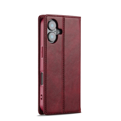 For iPhone 16 Plus LC.IMEEKE RFID Anti-theft Leather Phone Case(Red) - iPhone 16 Plus Cases by LC.IMEEKE | Online Shopping UK | buy2fix