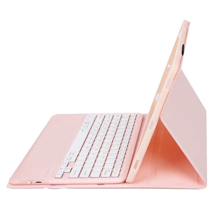 For Xiaomi Redmi Pad Pro 12.1 A0N11 Detachable Bluetooth Keyboard TPU Lambskin Leather Tablet Case(Pink White) - Others Keyboard by buy2fix | Online Shopping UK | buy2fix