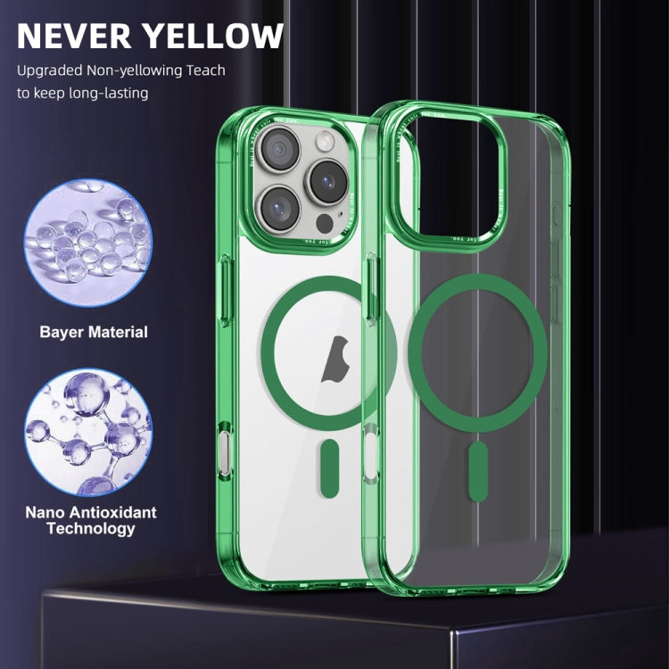 For iPhone 16 Pro Max Ice Color Magnetic Series Magsafe Magnetic PC Hybrid TPU Phone Case(Green) - iPhone 16 Pro Max Cases by buy2fix | Online Shopping UK | buy2fix