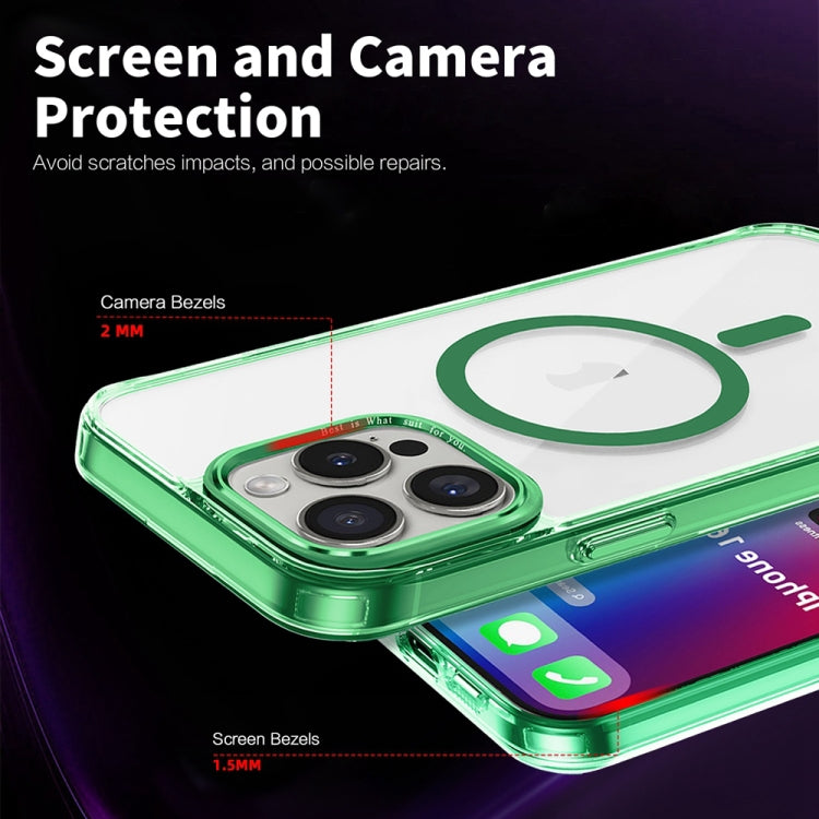 For iPhone 16 Pro Max Ice Color Magnetic Series Magsafe Magnetic PC Hybrid TPU Phone Case(Green) - iPhone 16 Pro Max Cases by buy2fix | Online Shopping UK | buy2fix