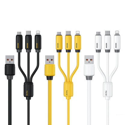 WK WDC-30 Elastic Silicone 1.2m 66W USB to 8 Pin / Type-C / Micro USB Fast Charging Data Cable(Yellow) - Multifunction Cable by WK | Online Shopping UK | buy2fix