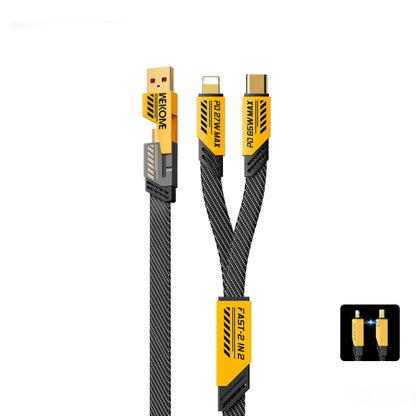 WK WDC-26 1.2m 65W USB / Type-C to Type-C / 8 Pin Magnetic Fast Charging Data Cable(Yellow) - Multifunction Cable by WK | Online Shopping UK | buy2fix