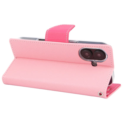 For iPhone 16 Plus GOOSPERY FANCY DIARY Cross Texture Leather Phone Case(Pink) - iPhone 16 Plus Cases by GOOSPERY | Online Shopping UK | buy2fix