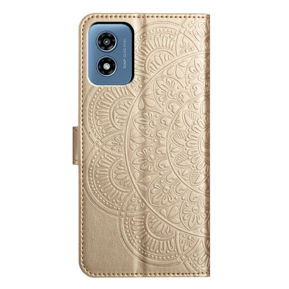 For Motorola Moto G Play 2024 Flower Embossed Leather Phone Case(Gold) - Motorola Cases by buy2fix | Online Shopping UK | buy2fix