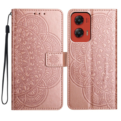 For Motorola Moto G Stylus 5G 2024 Flower Embossed Leather Phone Case(Rose Gold) - Motorola Cases by buy2fix | Online Shopping UK | buy2fix