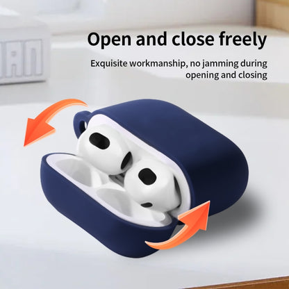 For AirPods 4 Silicone Earphone Protective Case with Hook(Milk Tea Color) - For AirPods 4 by buy2fix | Online Shopping UK | buy2fix