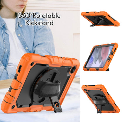 For Samsung Galaxy Tab A7 Lite T220 Silicone Hybrid PC Tablet Case with Shoulder Strap(Orange) - Tab A7 Lite T220 / T225 by buy2fix | Online Shopping UK | buy2fix