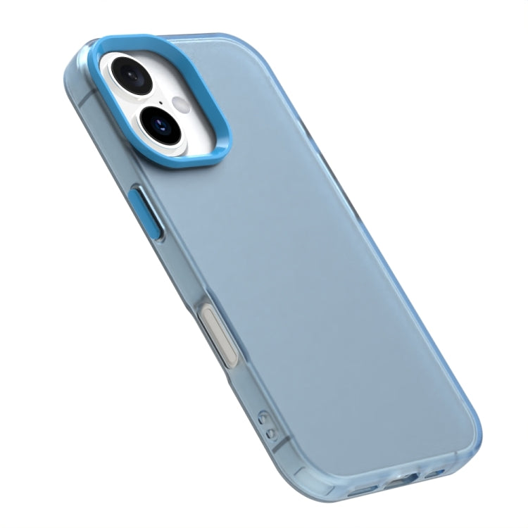 For iPhone 16 Plus Candy PC Hybrid TPU Shockproof Phone Case(Blue) - iPhone 16 Plus Cases by buy2fix | Online Shopping UK | buy2fix