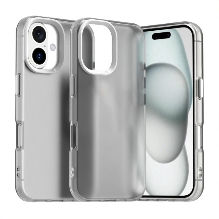 For iPhone 16 Candy PC Hybrid TPU Shockproof Phone Case(White) - iPhone 16 Cases by buy2fix | Online Shopping UK | buy2fix