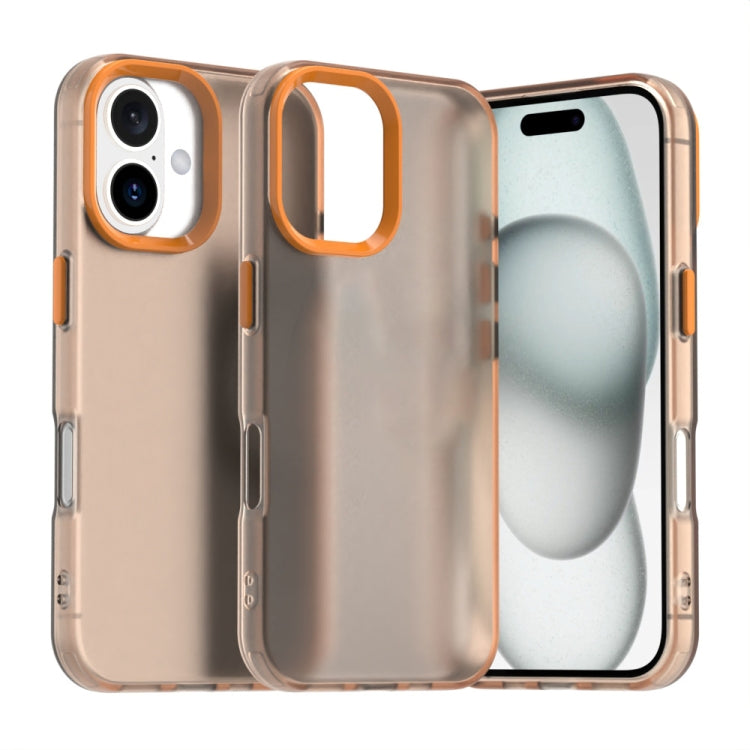 For iPhone 16 Candy PC Hybrid TPU Shockproof Phone Case(Orange) - iPhone 16 Cases by buy2fix | Online Shopping UK | buy2fix