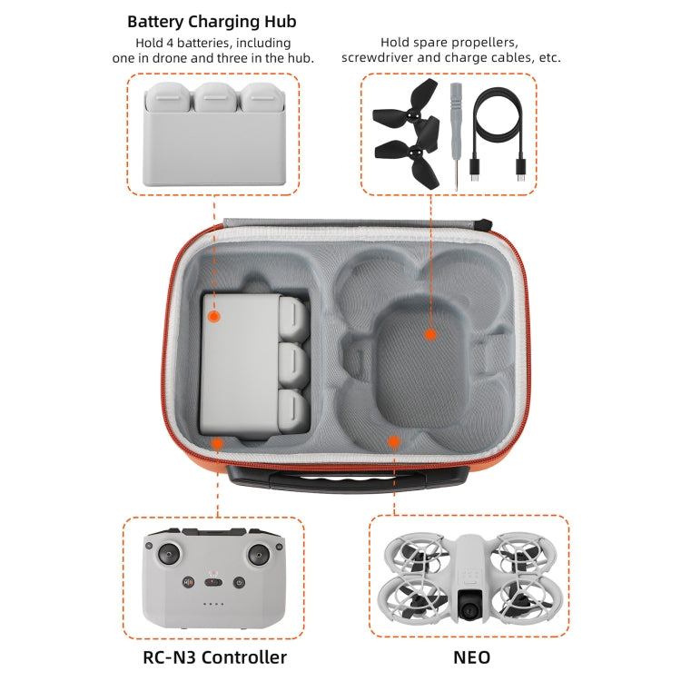 For DJI Neo Sunnylife Drone Batteries Kit Storage Case Box Suitcase(White) - Cases & Bags by Sunnylife | Online Shopping UK | buy2fix