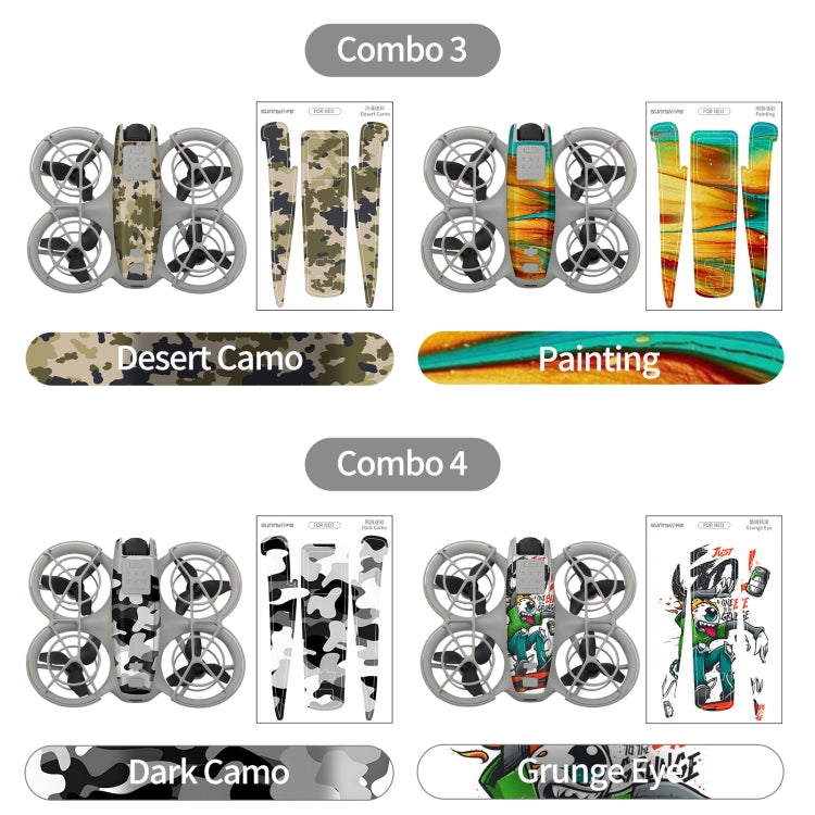 For DJI Neo 2pcs Combo Drone Body Protective Stickers(Green Puppy + Monster Party) - Stickers by Sunnylife | Online Shopping UK | buy2fix