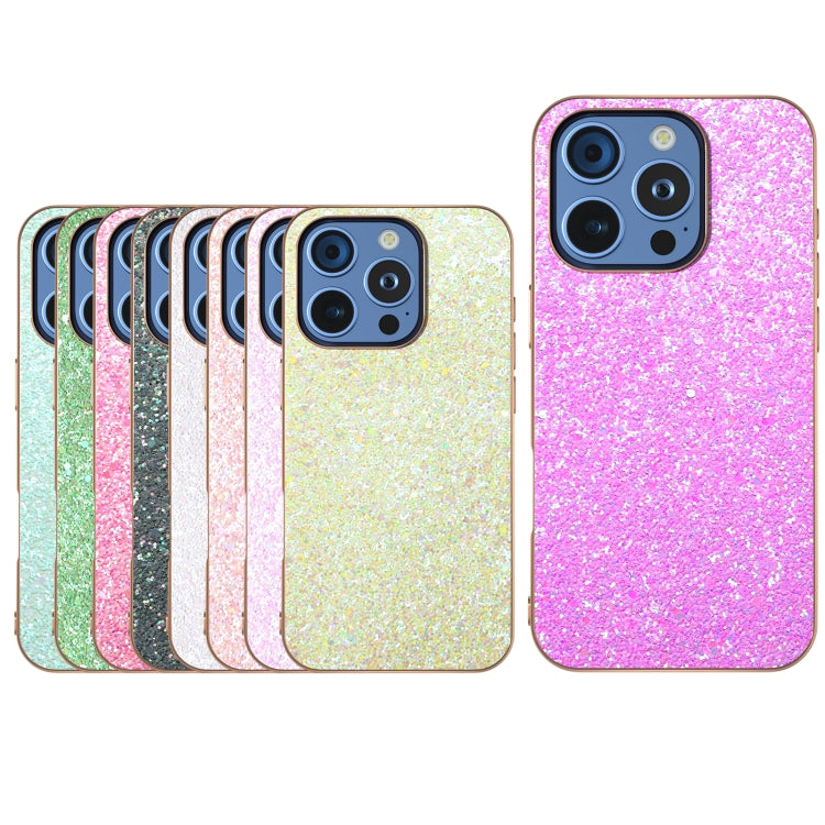 For iPhone 16 Pro Max Electroplating Frame Colorful Glitter Phone Case(Pink) - iPhone 16 Pro Max Cases by buy2fix | Online Shopping UK | buy2fix