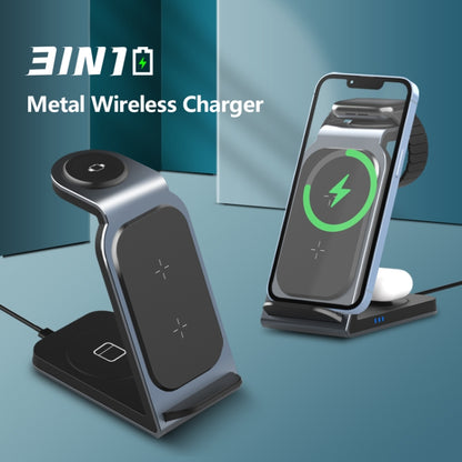 SW17 3 in 1 Metal Vertical Wireless Charger(Tarnish) - Wireless Charger by buy2fix | Online Shopping UK | buy2fix