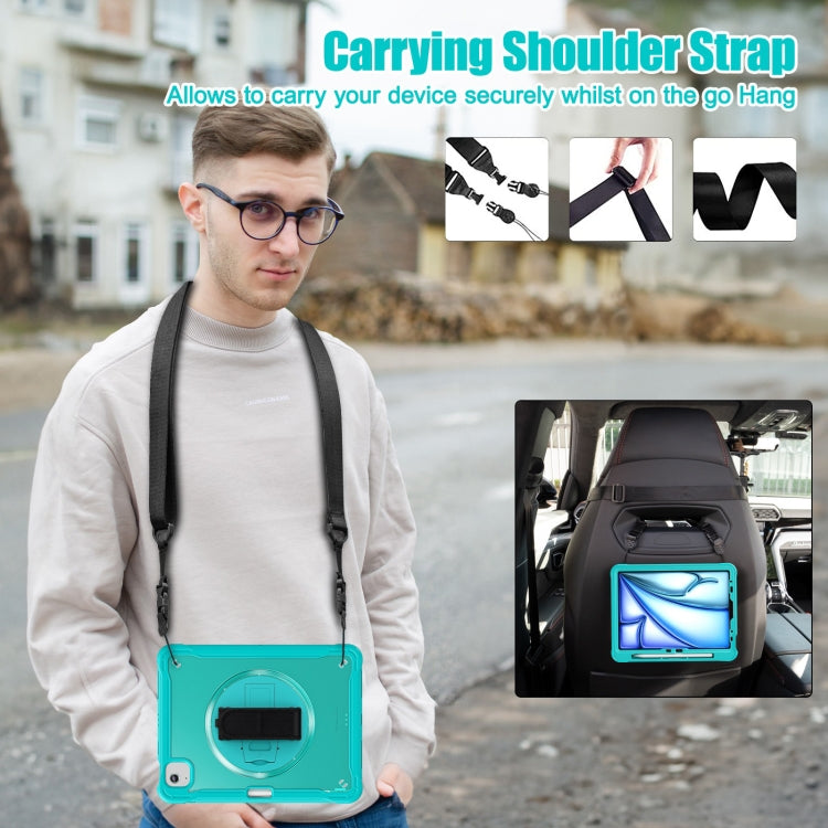 For iPad Air 11 2024 Heavy Duty Hybrid Tablet Case with Hand Grip & Strap(Light Blue) - iPad Air 11 2024 Cases by buy2fix | Online Shopping UK | buy2fix