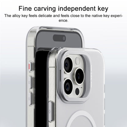 For iPhone 16 TGVIS Stand Series MagSafe Phone Case with Lens Frame Holder(Transparent) - iPhone 16 Cases by TGVIS | Online Shopping UK | buy2fix