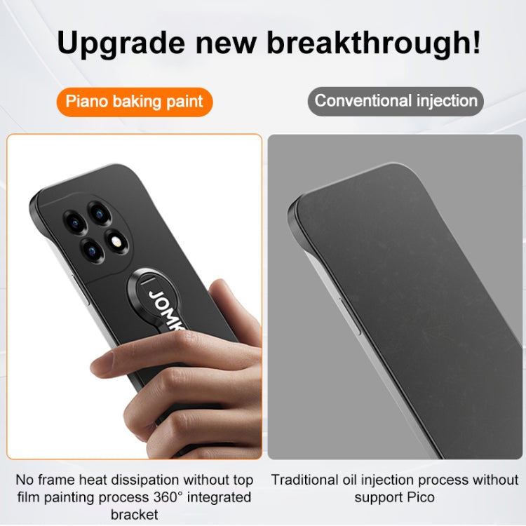 For OnePlus 11 Baking Varnish 360 Rotate Holder No Frame PC Phone Case(Silver) - OnePlus Cases by buy2fix | Online Shopping UK | buy2fix