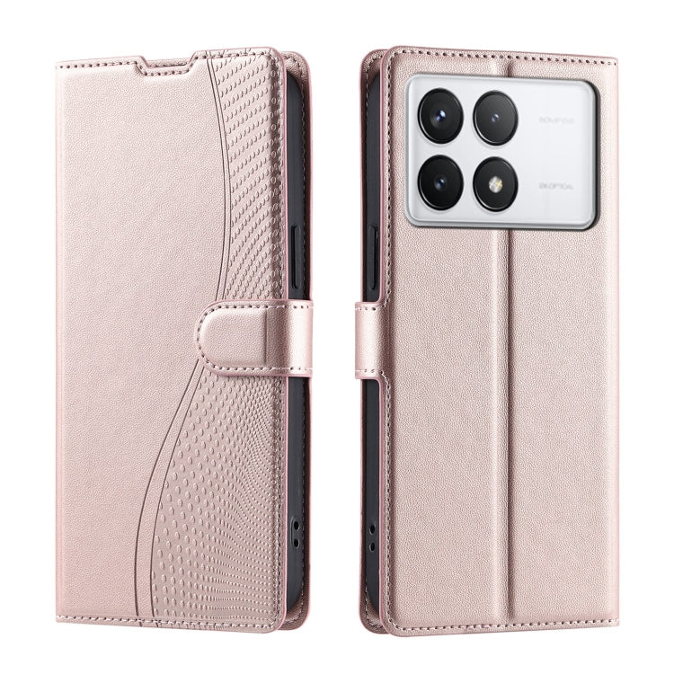 For Redmi K70 Voltage Ultra-thin Dot Leather Phone Case(Rose Gold) - K70 Cases by buy2fix | Online Shopping UK | buy2fix